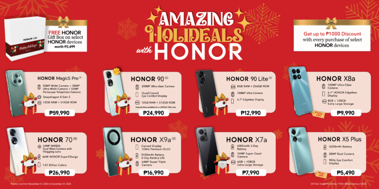 Snag a FREE Gift Box worth Php 2,499 with HONOR Amazing Holideals Promo 