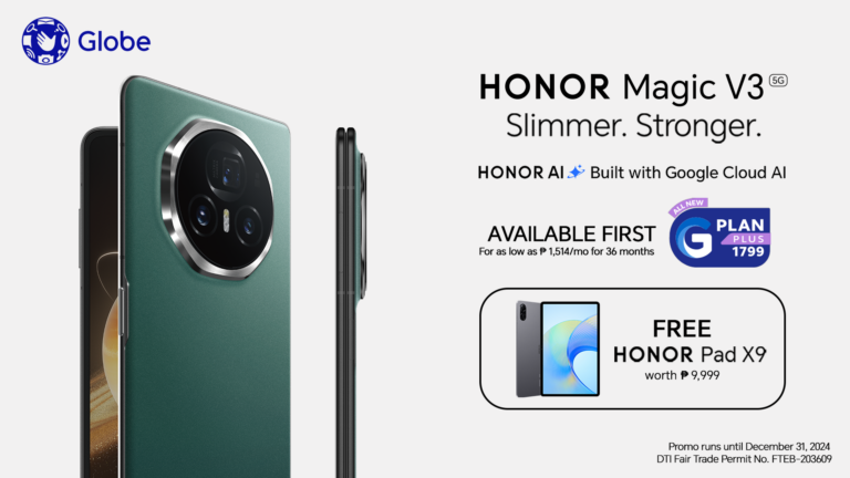 HONOR Magic V3 is Now Available in PH for Php 89,999 via Globe Postpaid Plans with FREE HONOR Pad X9